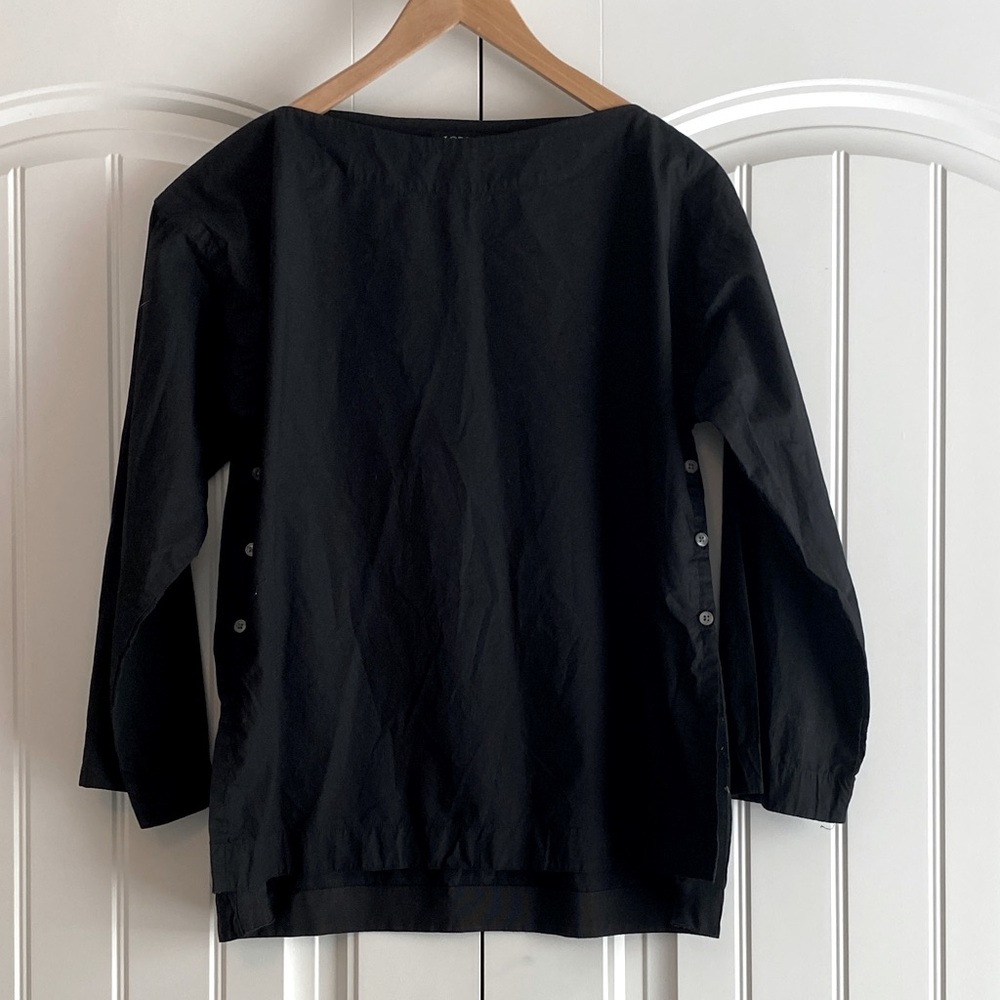 J.‎ Crew Women's Regenerative Cotton Blouse Tunic Top Black Size XS